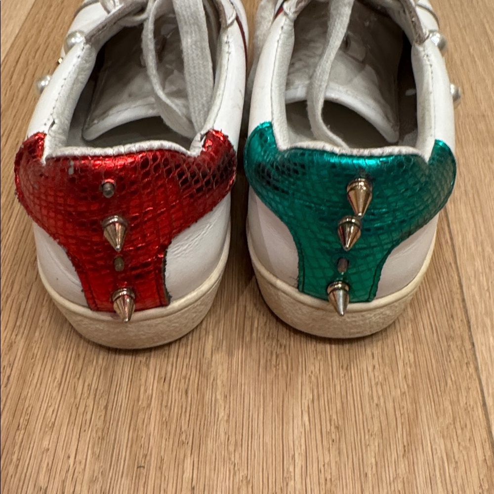 Gucci ace scrape sneakers silver spikes size 36 see photos have been worn green - Picture 3 of 9
